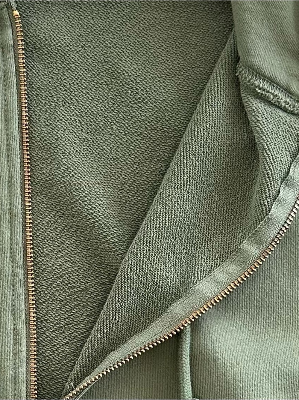 J.Crew University Terry Zip-Up Hoodie with Logo Embroidery in Pale Cypress | XL - Picture 9 of 13